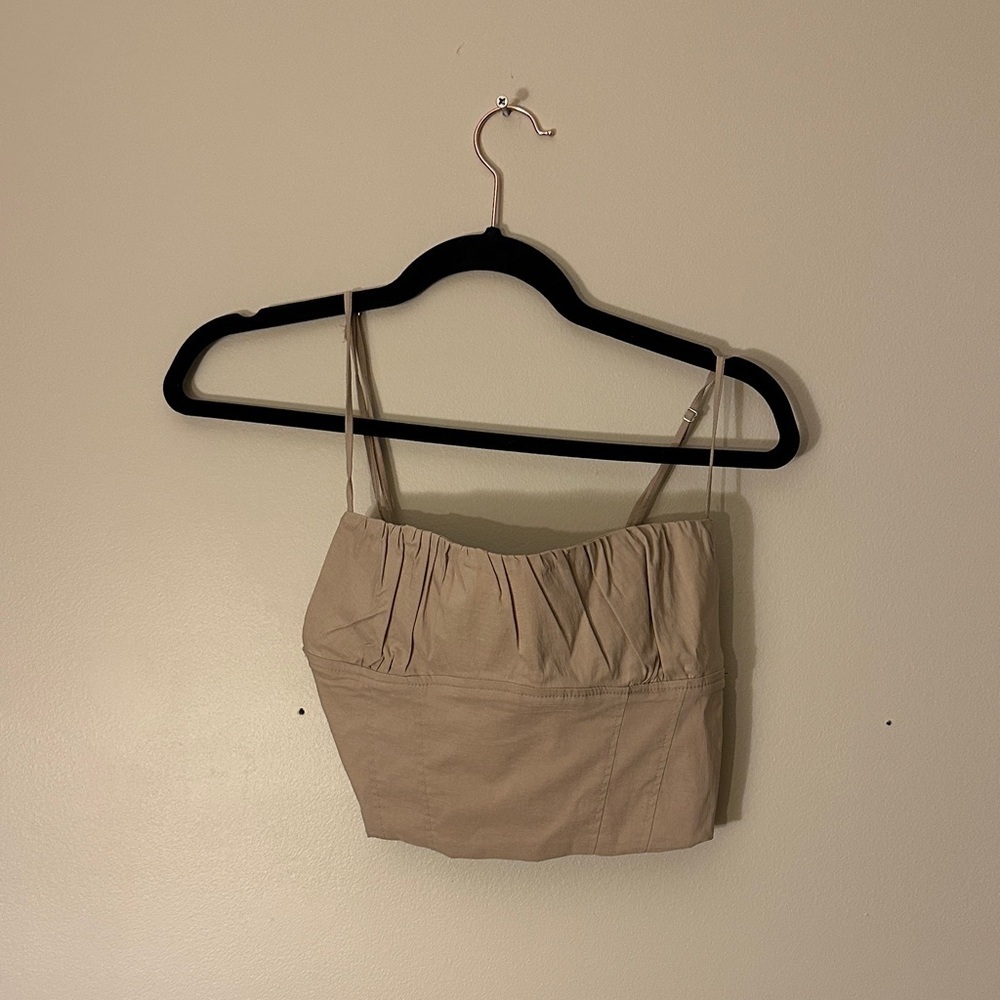 Zara Beige Spaghetti Strap Top